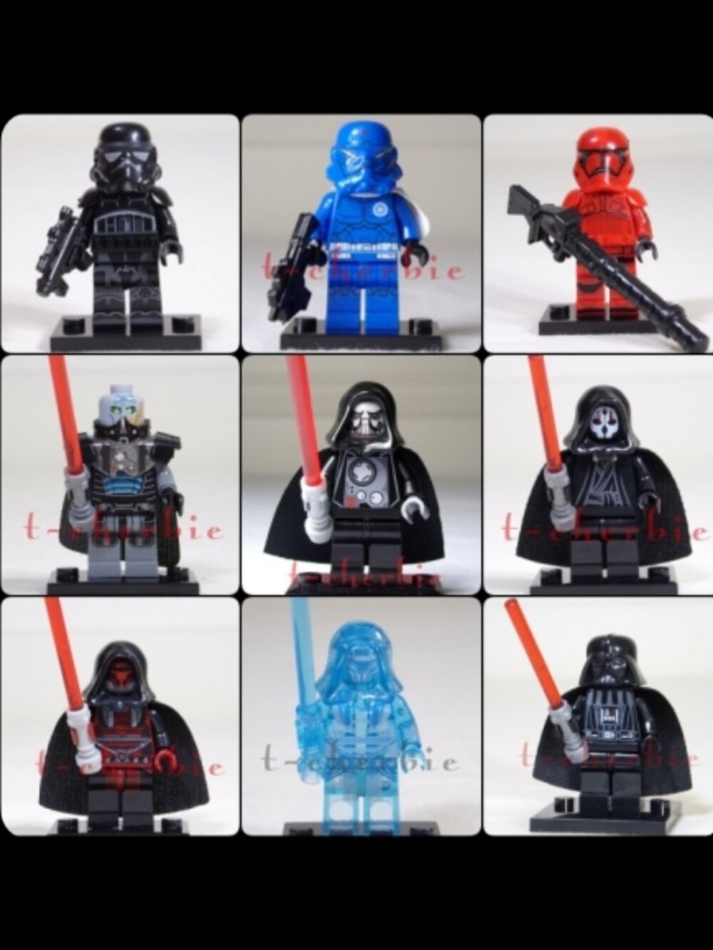 45-Piece STAR WARS Minifigure +Stands Luke Leia Han Lando Darth Vader Mando +Mor - Picture 3 of 7